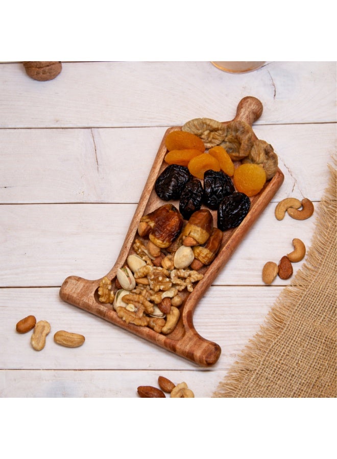 Natural Kaya wooden lantern-shaped snack dish - Image 1